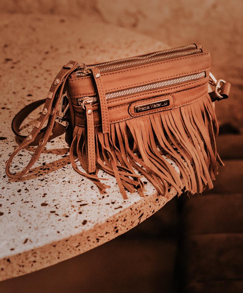Fringed belt pouch Ibiza 3 in 1 black