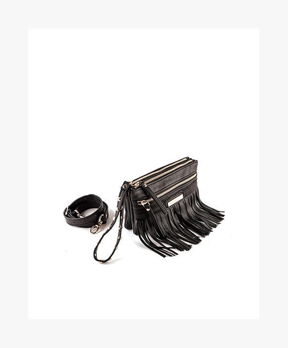 Fringed belt pouch Ibiza 3 in 1 black
