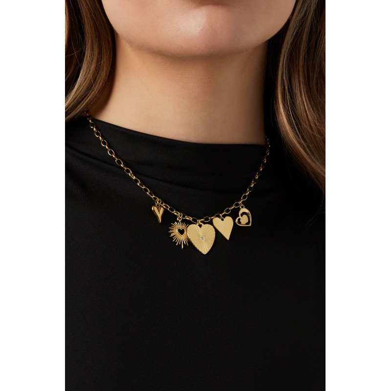 Collar charms corazones