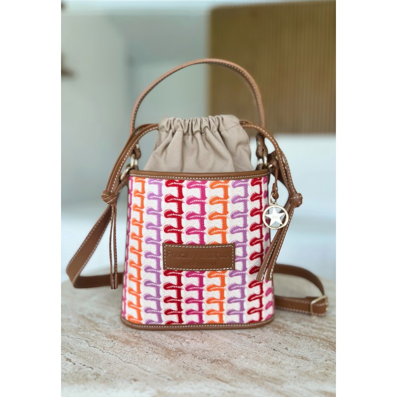 Sienna bag embroidery fucsia/rojo