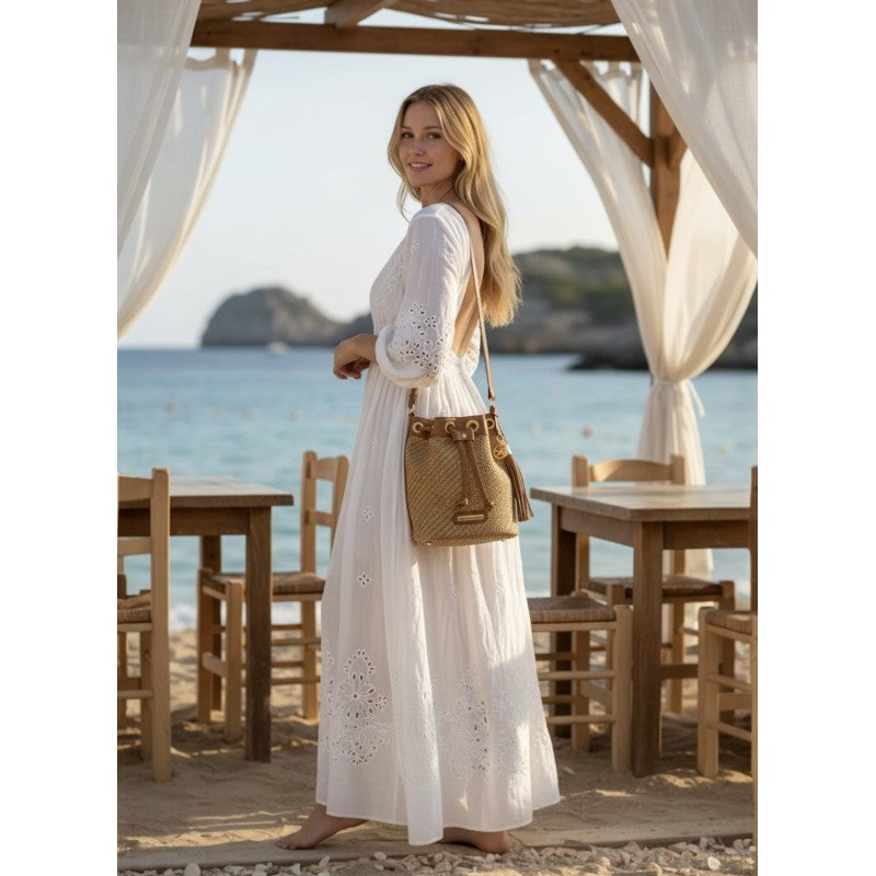 Bolso rafia/piel Adri
